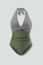 Women’s Swimsuit with Halter Neck and High Waist