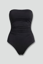 Women’s Swimsuit with Strapless Neckline and Ruched Front
