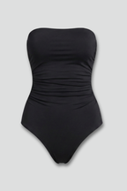Women’s Swimsuit with Strapless Neckline and Ruched Front