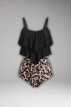Women’s Tankini Set with Ruffle Top and High Waist Bottom