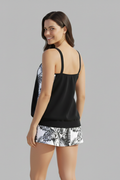 Women’s Tankini Set with Scoop Neck and Printed Shorts