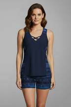Women’s Tankini Set with V-Neck and Shorts