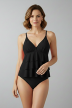 Women’s Tankini Set with V-Neck and Tiered Ruffles