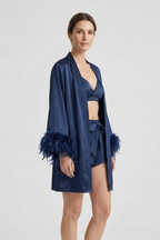 Women’s Three Piece Set with Robe and Shorts
