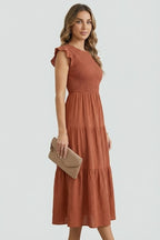Women’s Tiered Off Shoulder Dress with Long Sleeves