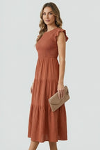 Women’s Tiered Off Shoulder Dress with Long Sleeves