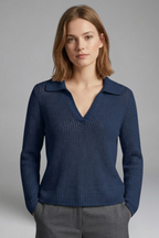 Women’s Top with Open Neck and Three-Quarter Sleeves