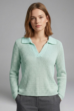 Women’s Top with Open Neck and Three-Quarter Sleeves