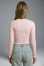 Women’s Top with Round Neckline and Long Sleeves