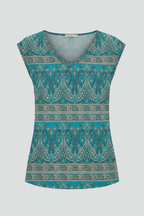 Women’s Top with V-Neckline and Cap Sleeves