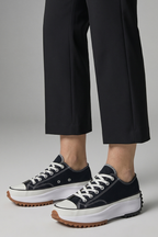 Women's Trainers with Leather Platform Sole for All-Season Wear