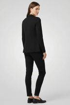 Women’s Trouser Set with Lapel Collar and Elastic Waistband