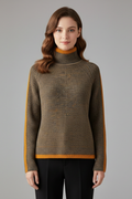 Women’s Turtleneck Jumper with Ribbed Knit and Trim