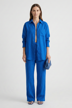 Women’s Two-Piece Set with Button Shirt and Straight Trousers