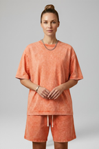 Women’s Two-Piece Set with Crop Top and Drawstring Shorts