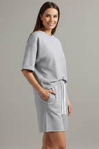 Women’s Two-Piece Set with Crop Top and Drawstring Shorts