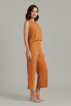 Women’s Two-Piece Set with Sleeveless Top and Cropped Trousers