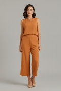 Women’s Two-Piece Set with Sleeveless Top and Cropped Trousers