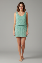 Women’s Two-Piece Set with Strap Top and Mini Skirt