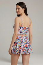 Women’s Two-Piece Set with Strap Top and Skirt