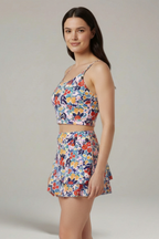 Women’s Two-Piece Set with Strap Top and Skirt