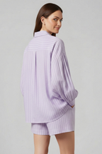 Women’s Two Piece Set with Button Shirt and Shorts