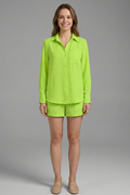 Women’s Two Piece Set with Long Sleeve Shirt and Shorts