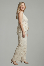 Women’s Two Piece Set with Openwork and Asymmetrical Design