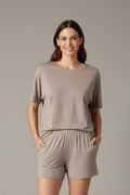 Women’s Two Piece Set with Round Neckline and Elasticated Waistband