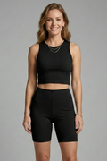 Women’s Two Piece Set with Sleeveless Top and Fitted Shorts