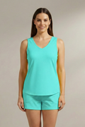 Women’s Two Piece Set with Sleeveless Tunic and Shorts