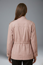 Women’s Utility Jacket with Double Breasted Closure and Belt