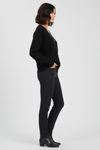 Women’s V-Neck Sweater with Long Sleeves and Pullover Design