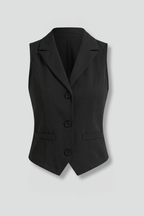 Women’s Waistcoat with Lapel Collar and Button Closure