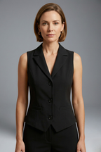 Women’s Waistcoat with Lapel Collar and Button Closure