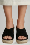 Women's Wedge Sandals with Strap Upper and Cushioned Insole