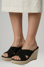 Women's Wedge Sandals with Strap Upper and Cushioned Insole
