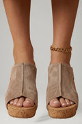 Women's Wedge Sandals with Studded Straps and Cushioned Insole