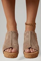 Women's Wedge Sandals with Studded Straps and Cushioned Insole