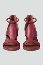 Women's Wedge Sandals with T Strap and Cushioned Footbed