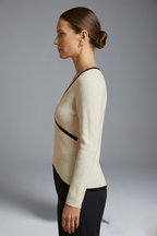 Women’s Wrap Top with V Neck and Long Sleeves