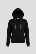 Women’s Zip Hoodie with Drawstring Hood and Front Pockets