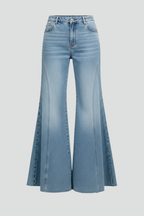 Women’s Flare Jeans with High Waist and Washed Finish
