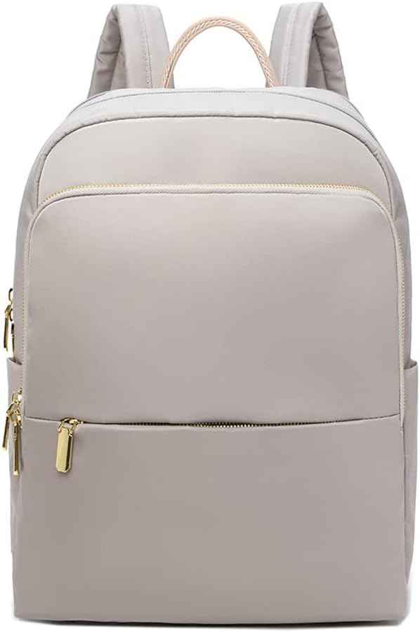 Elegant Kvinders Rygsæk Vandafvisende Nylon Laptop Taske Beige — Image 10