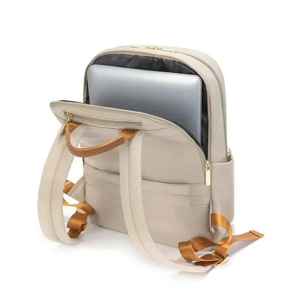 Elegant Kvinders Rygsæk Vandafvisende Nylon Laptop Taske Beige — Image 7