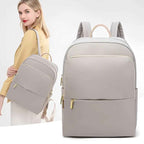 Elegant Kvinders Rygsæk Vandafvisende Nylon Laptop Taske Beige — Image 8