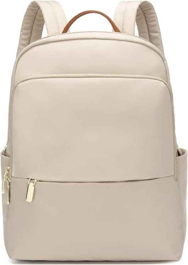 Elegant Kvinders Rygsæk Vandafvisende Nylon Laptop Taske Beige — Image 9