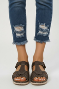Women’s Retro Strap Sandals with Buckle Fastening