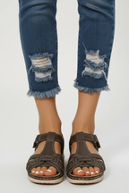 Women’s Retro Strap Sandals with Buckle Fastening