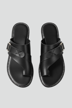 Women’s Sandals with Buckle and Textured Finish